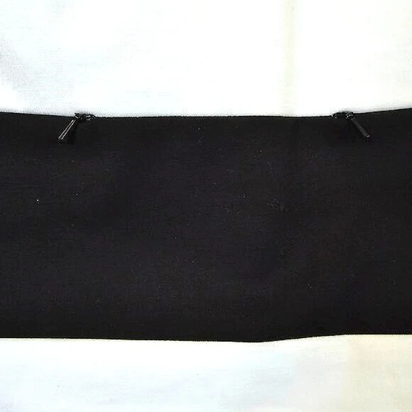 NWT W‎ by Worth Black Dress 2 White Stretch Cotton Twill Stripe Cutaway Mini - Picture 5 of 11